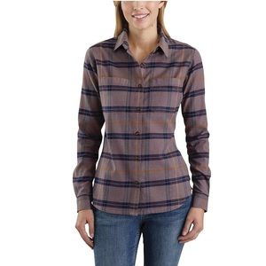 Carhartt Womens Button Up - Rugged Flex Hamilton Purple Plaid Shirt